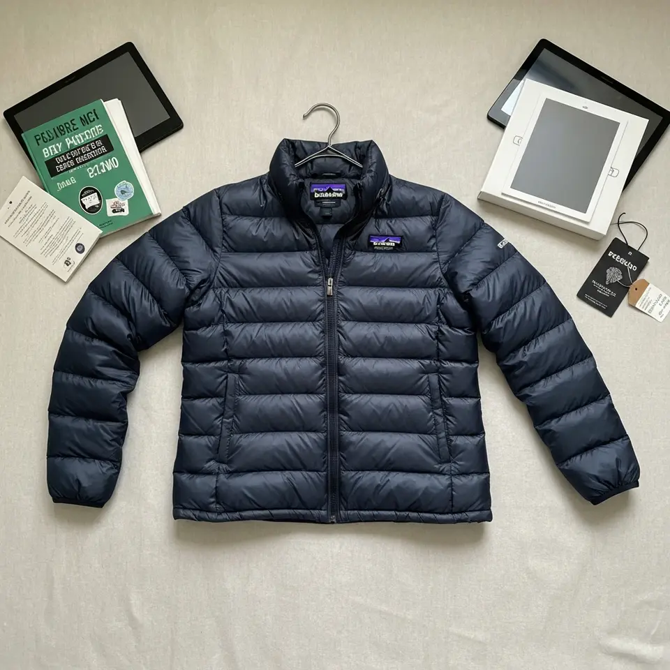 Women's Patagonia Down Jacket, Size Medium, Light Wear - фото 1