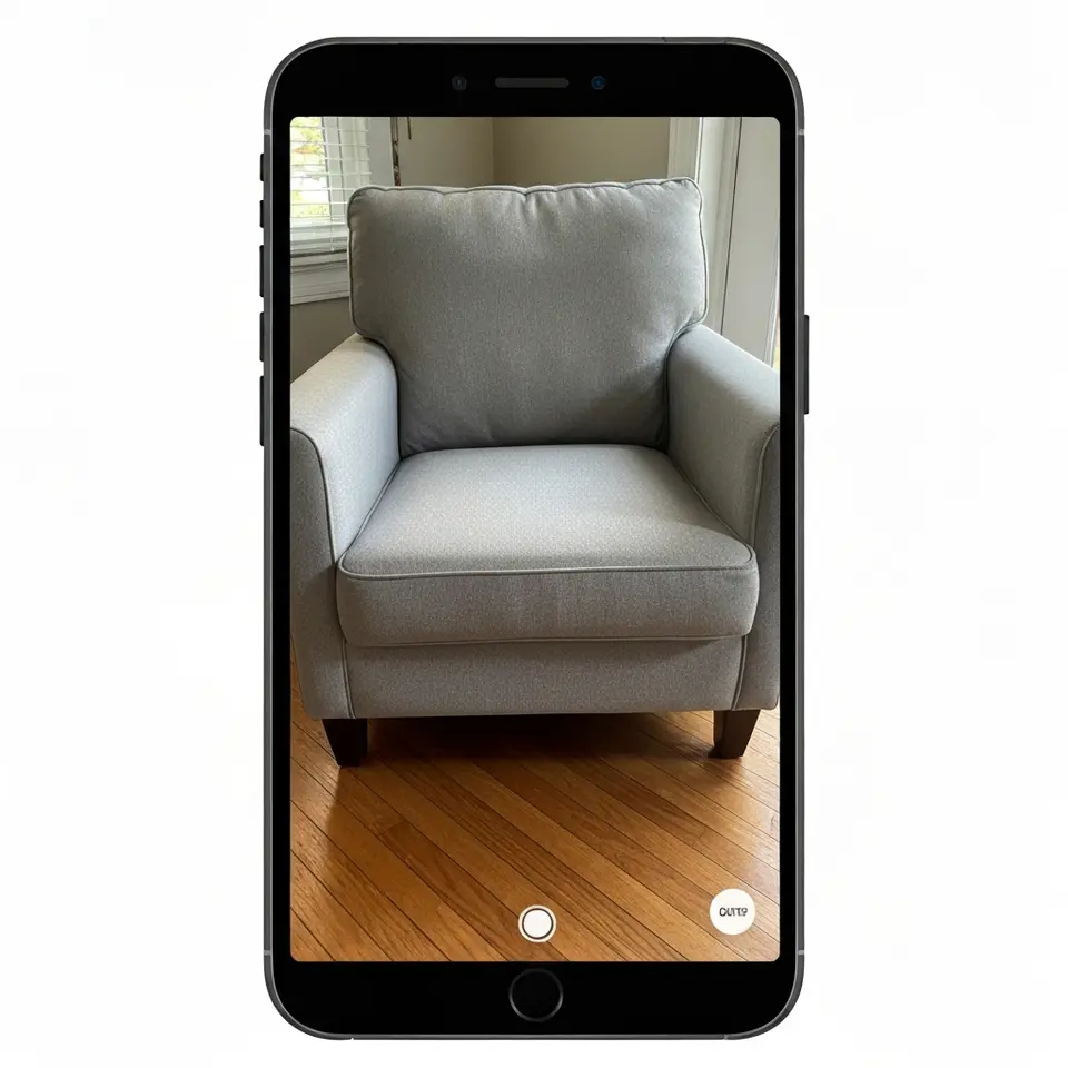 Gray Upholstered Accent Chair, Local Pickup - фото 1