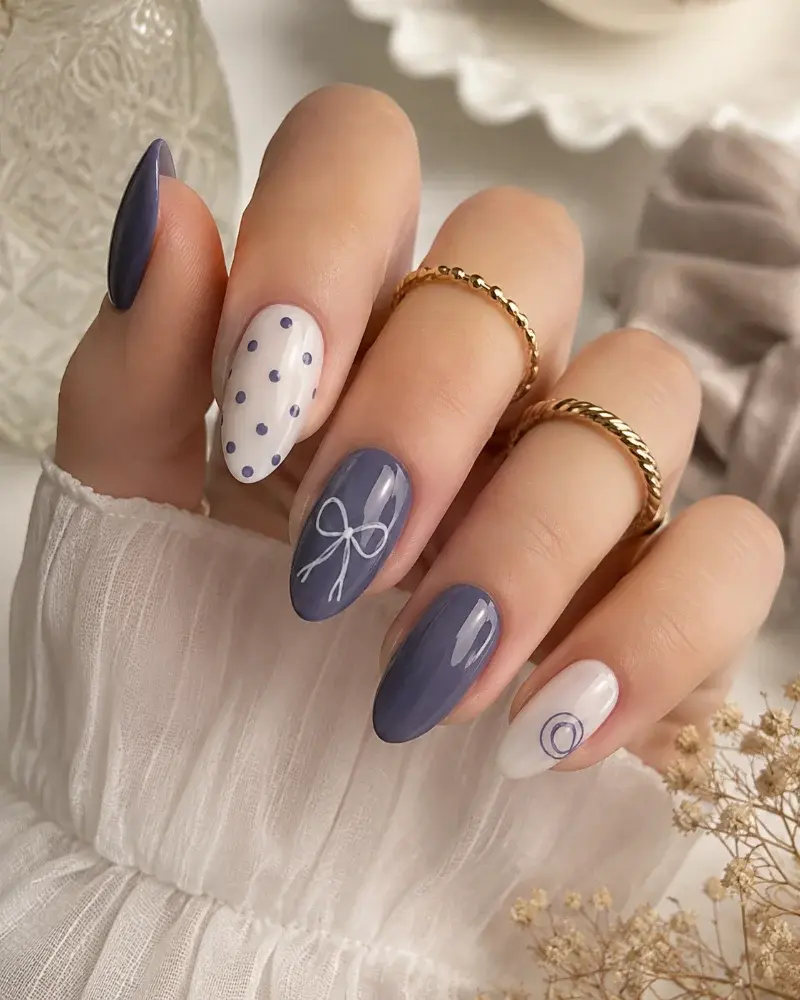 Periwinkle Blue Nail Polish for Bow and Dot Nail Art - фото 6