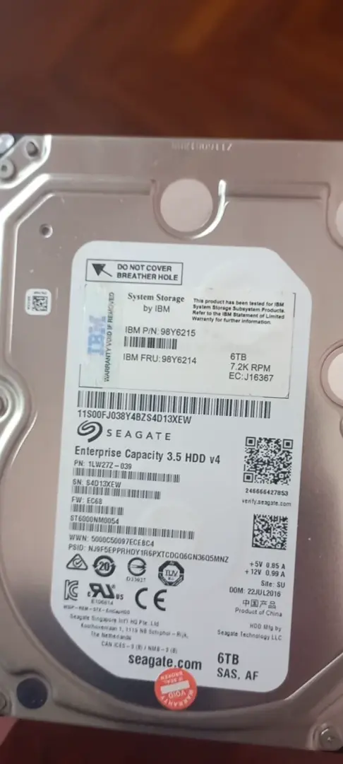Серверний HDD IBM 98Y6215 6TB SAS (6TB / 7.2K / SAS 12Gb/s) - фото 1