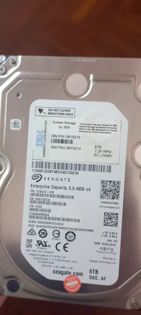 Серверний HDD IBM 98Y6215 6TB SAS (6TB / 7.2K / SAS 12Gb/s)