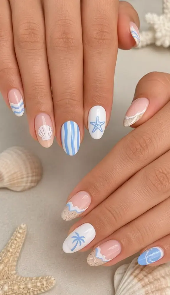 Pastel Blue Nail Polish for Beach-Inspired Nail Ideas - фото 6