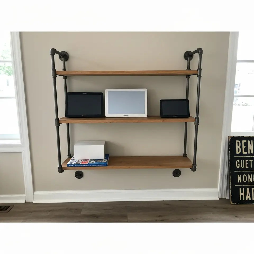 Excellent Industrial Pipe Wall Shelf Set - фото 1