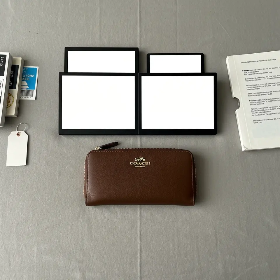 Coach Leather Zip Wallet and Card Case Set - фото 1