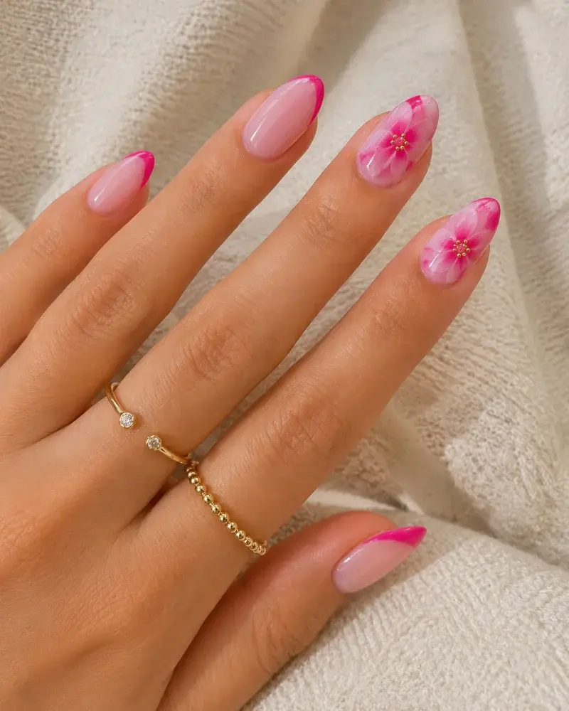Fuchsia Detail Gel Polish for Floral French Tip Manicures - фото 3