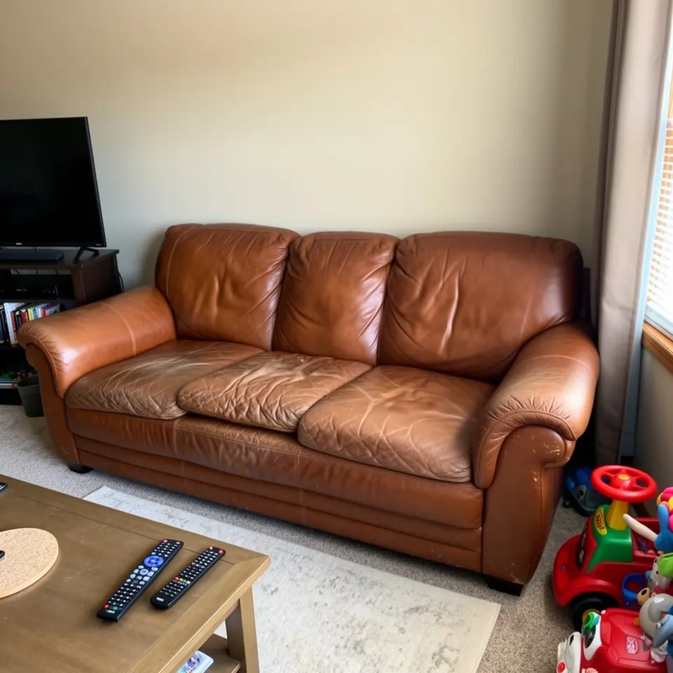 Leather Couch with Normal Wear - фото 1