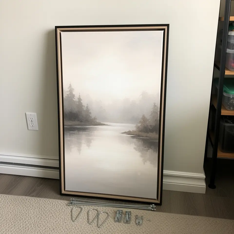 Framed canvas wall art, good condition for home use in Victoria - фото 1