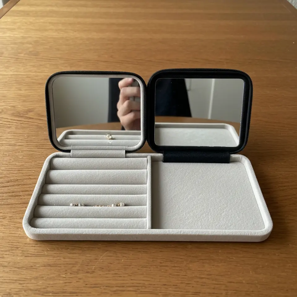 Travel Jewelry Organizer Case with Mirror - фото 1