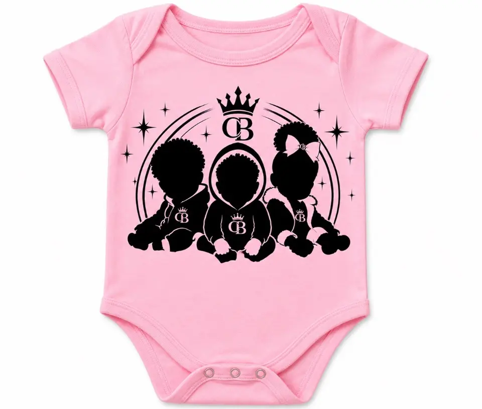 Pink and Black Ciqala Baby Onesie - фото 1