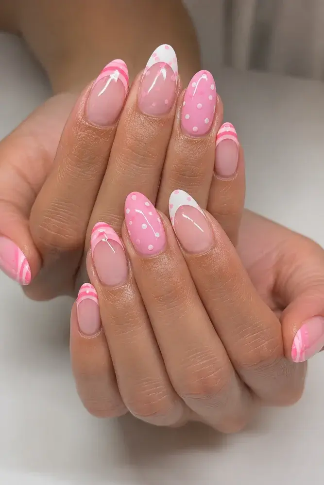 Candy Pink Nail Polish for Dotted French Manicure Designs - фото 4