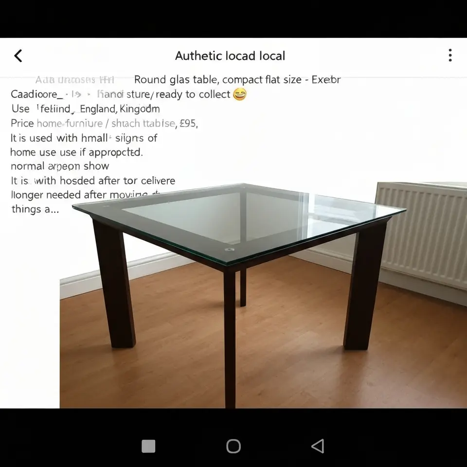 Round glass dining table, compact flat size - Exeter ready to collect - фото 1