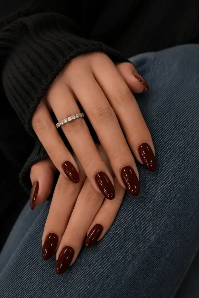 Dark Cherry Nail Polish – Glossy Oxblood Manicure Shade - фото 1