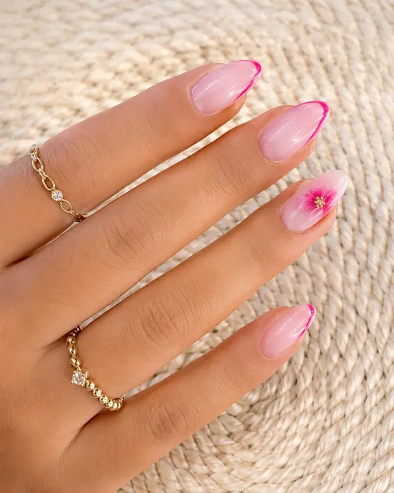 Fuchsia Detail Gel Polish for Floral French Tip Manicures - фото 4