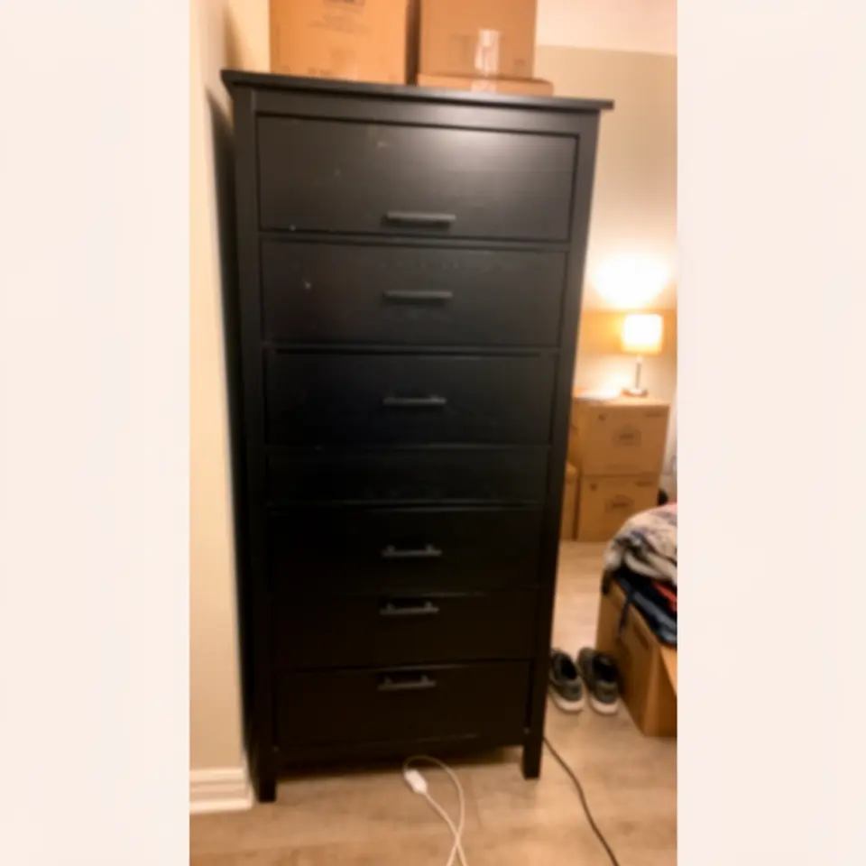 Black Dresser with Smooth Drawers, Ready To Use 81da-2 - фото 1