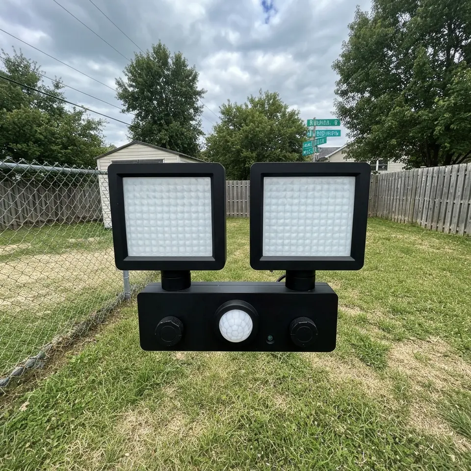 Black Motion Sensor Porch Light Pair - фото 1