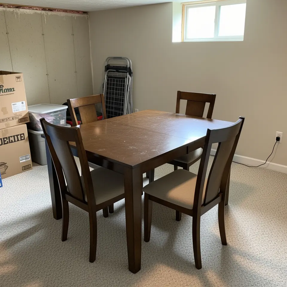 Dining Table with 4 Chairs, Used - фото 1