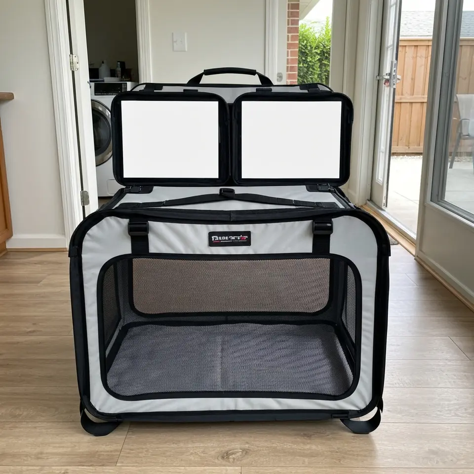 Good Used Folding Dog Travel Crate, Large - фото 1