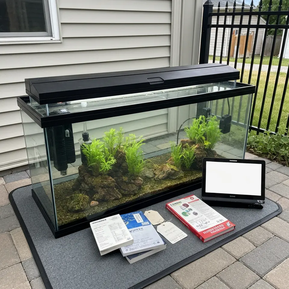 Aquarium 20 gallon setup, lots of use left - фото 1