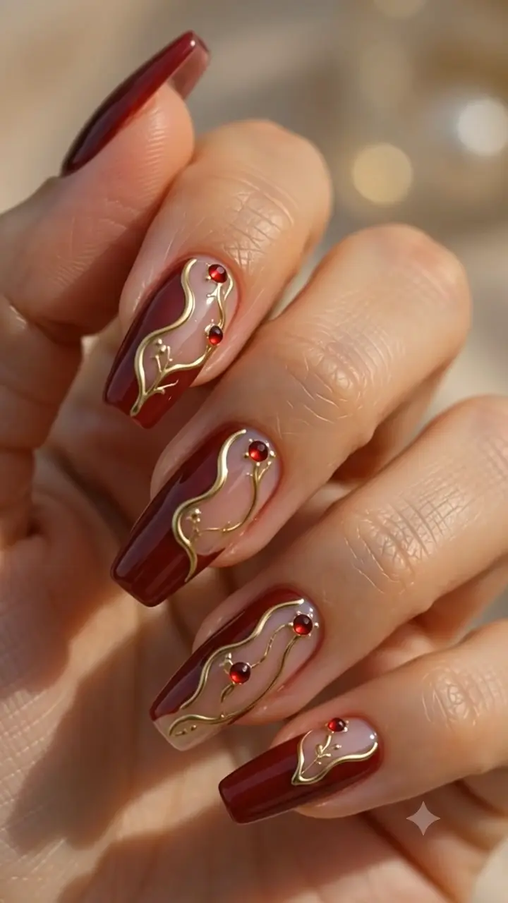 ❤️ This burgundy manicure is pure elegance! - фото 1