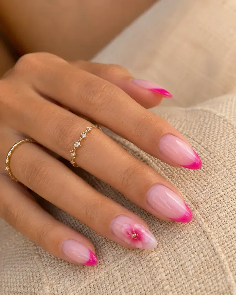 Fuchsia Detail Gel Polish for Floral French Tip Manicures - фото 2