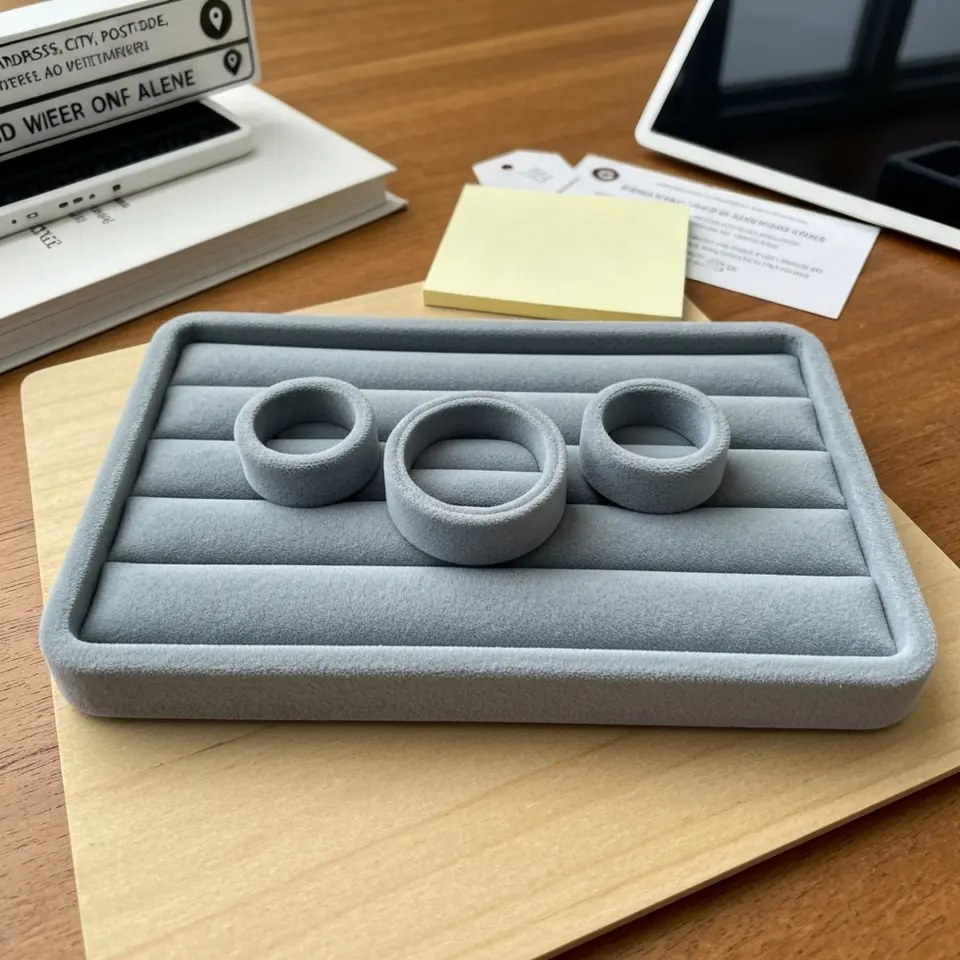 Velvet Ring Display Trays Set of Four - фото 1