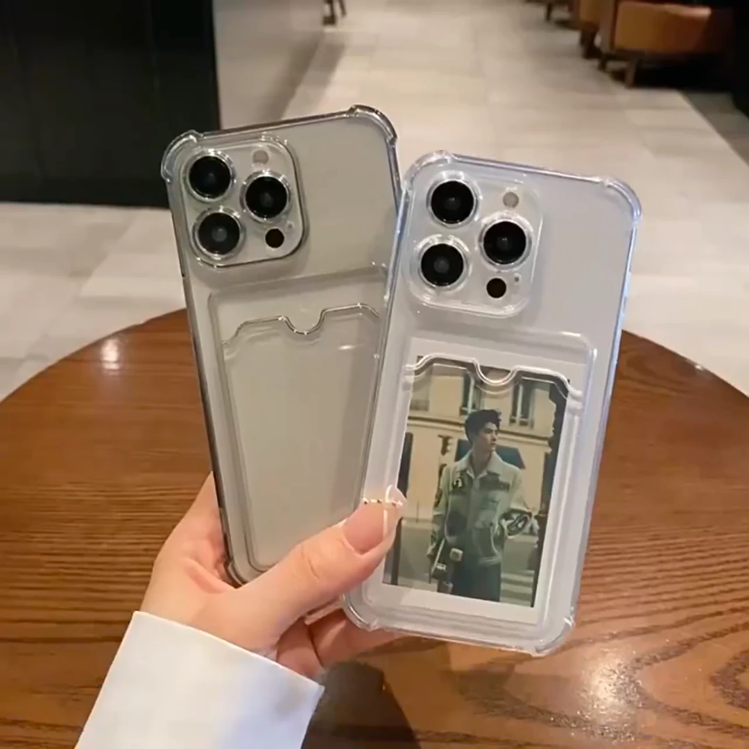 Прозорий м’який чохол-гаманець для iPhone