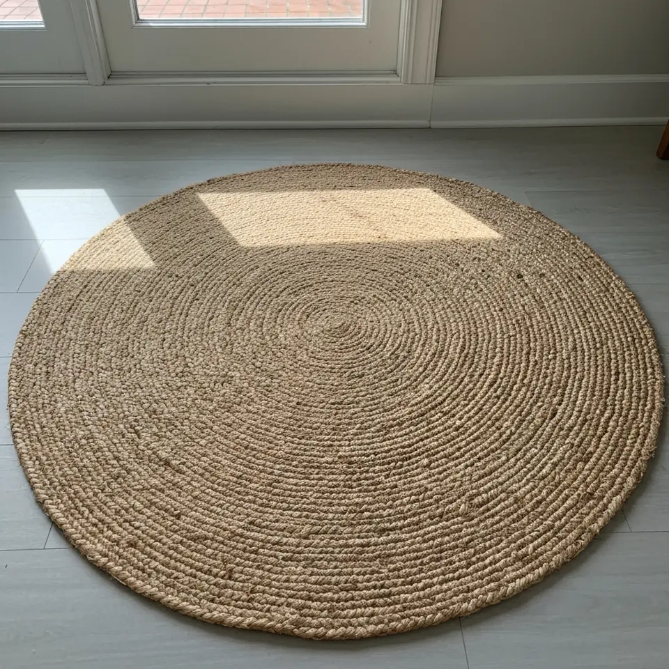 Round Jute Rug, 6 Foot Diameter, Local Pickup - фото 1