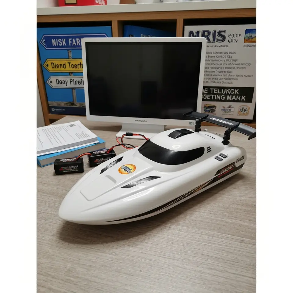 RC Speed Boat with Two Rechargeable Batteries - фото 1