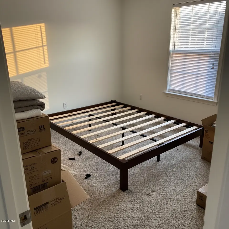 Full Size Bed Frame, Solid and Clean, Moving Sale - фото 1