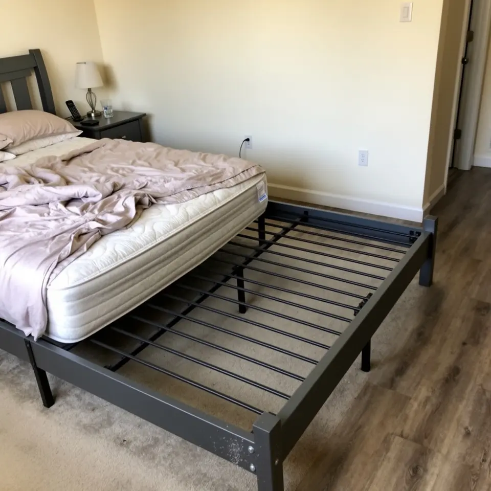 Metal Bed Frame, Easy to Move, Clean - фото 1