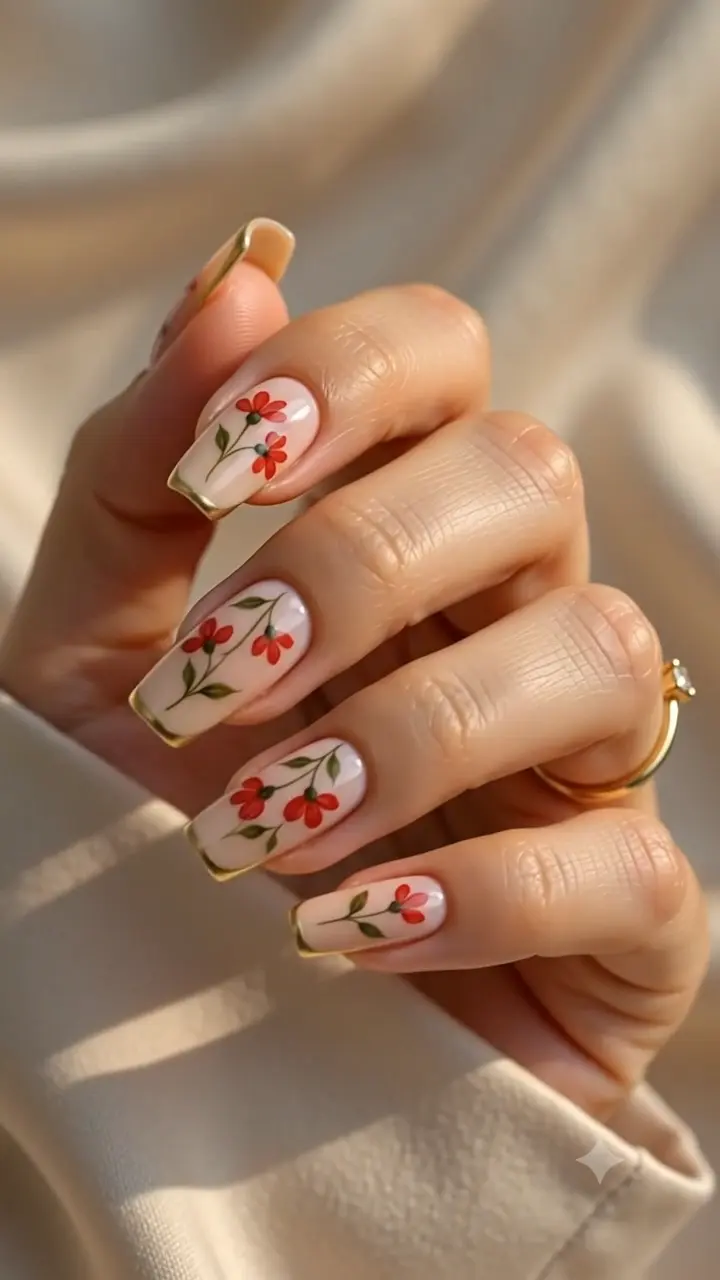 🌸 Simple, elegant, and timeless. Which flower nail des - фото 1