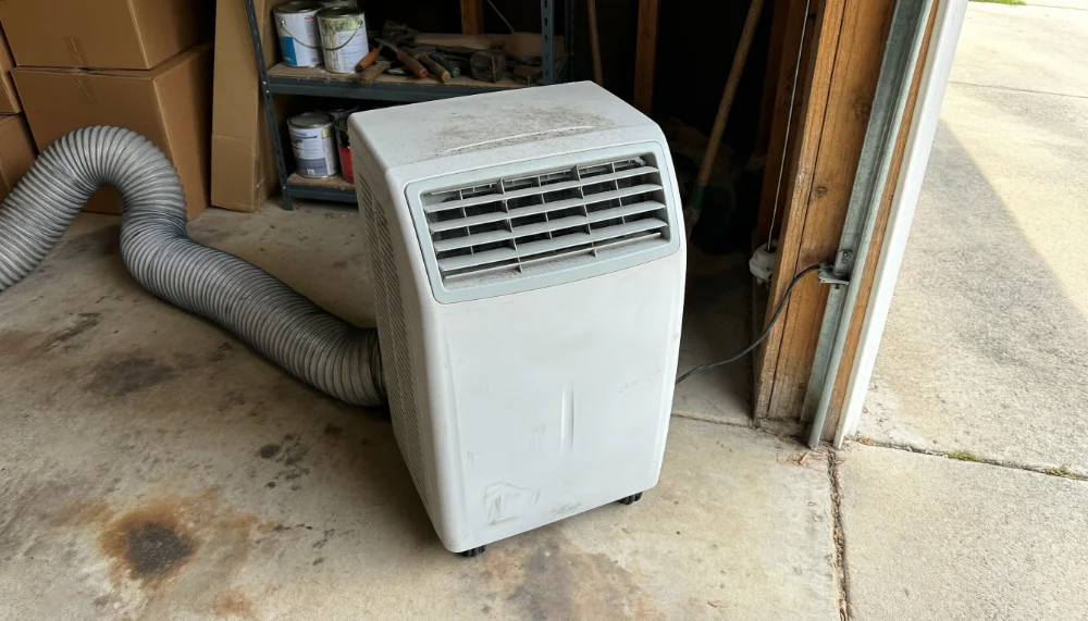 White Portable Air Conditioner, Lightly Used - фото 1