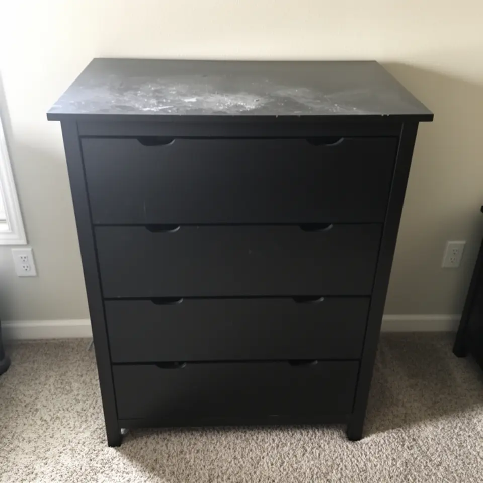 Black Dresser with Smooth Drawers, Ready To Use - фото 1