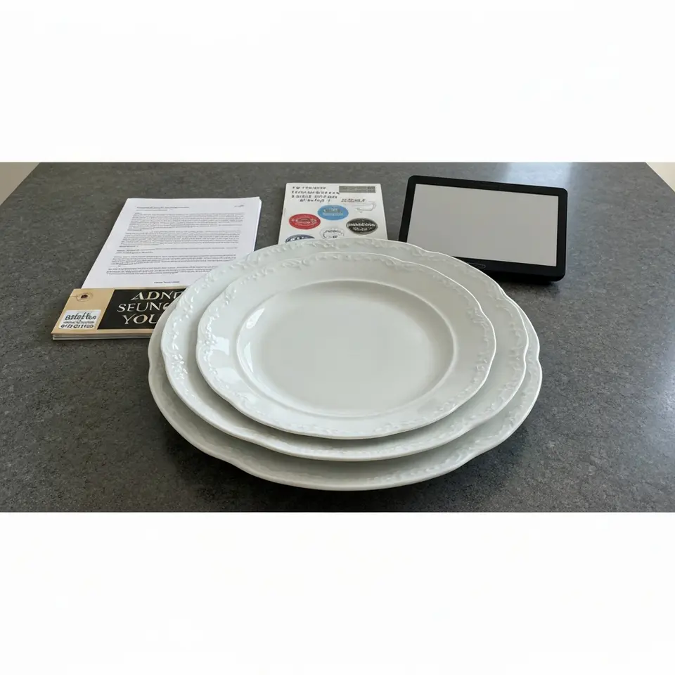 White Porcelain Serving Platters Set of Three - фото 1