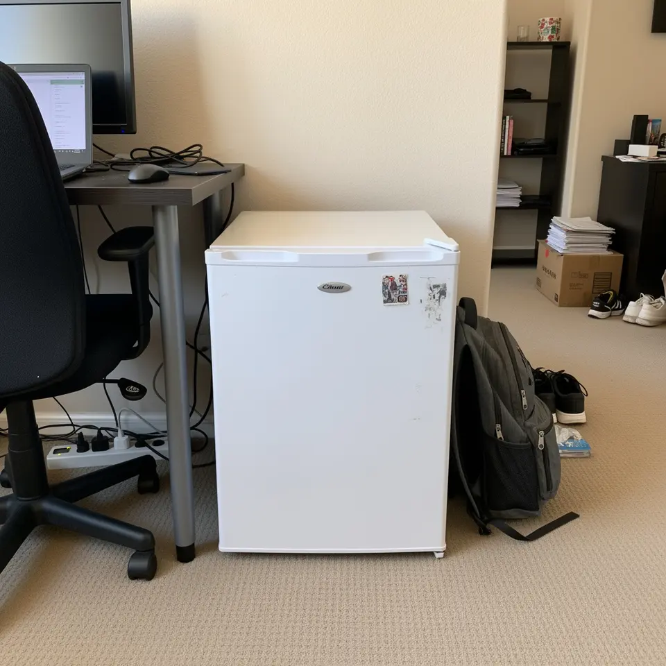 White Mini Fridge, Works Fine, Light Use 47ba-2 - фото 1
