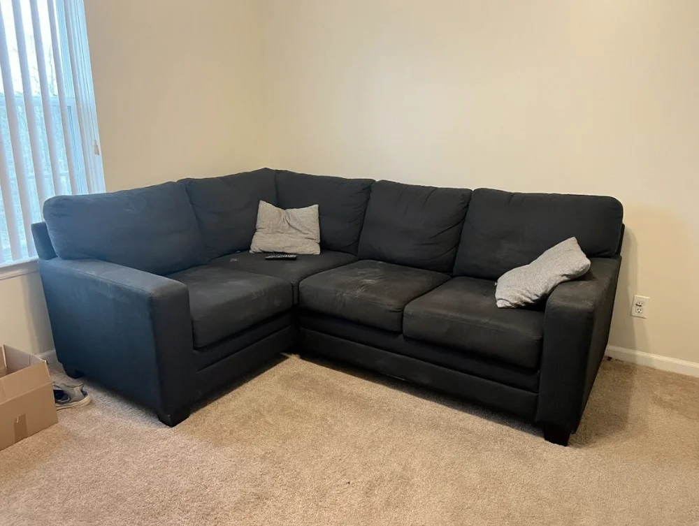 Black Corner Sofa, Spacious and Comfortable - фото 1