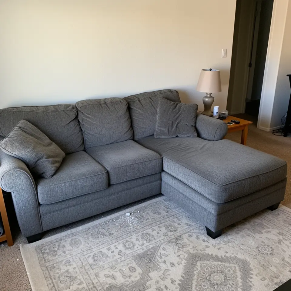 Gray Sectional Couch, Good Used Condition, Priced To Sell - фото 1