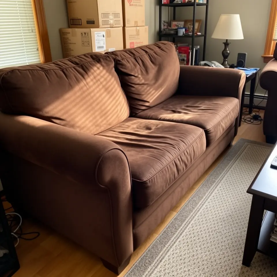Brown Couch, Solid Frame and Soft Cushions - фото 1