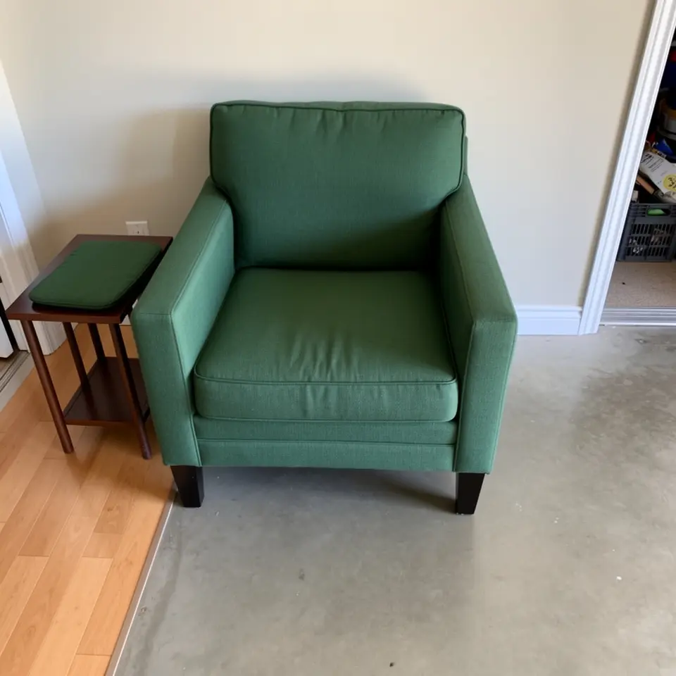 Accent chair green fabric - clean home item, pickup in Hamilton - фото 1