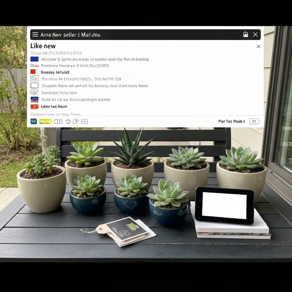 Set of Six Indoor Succulents with Ceramic Pots - фото 1