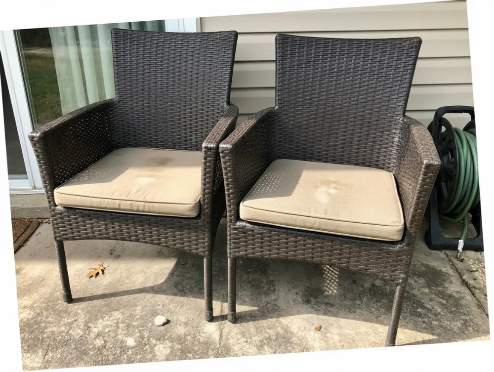 Black Patio Chair Pair - фото 1