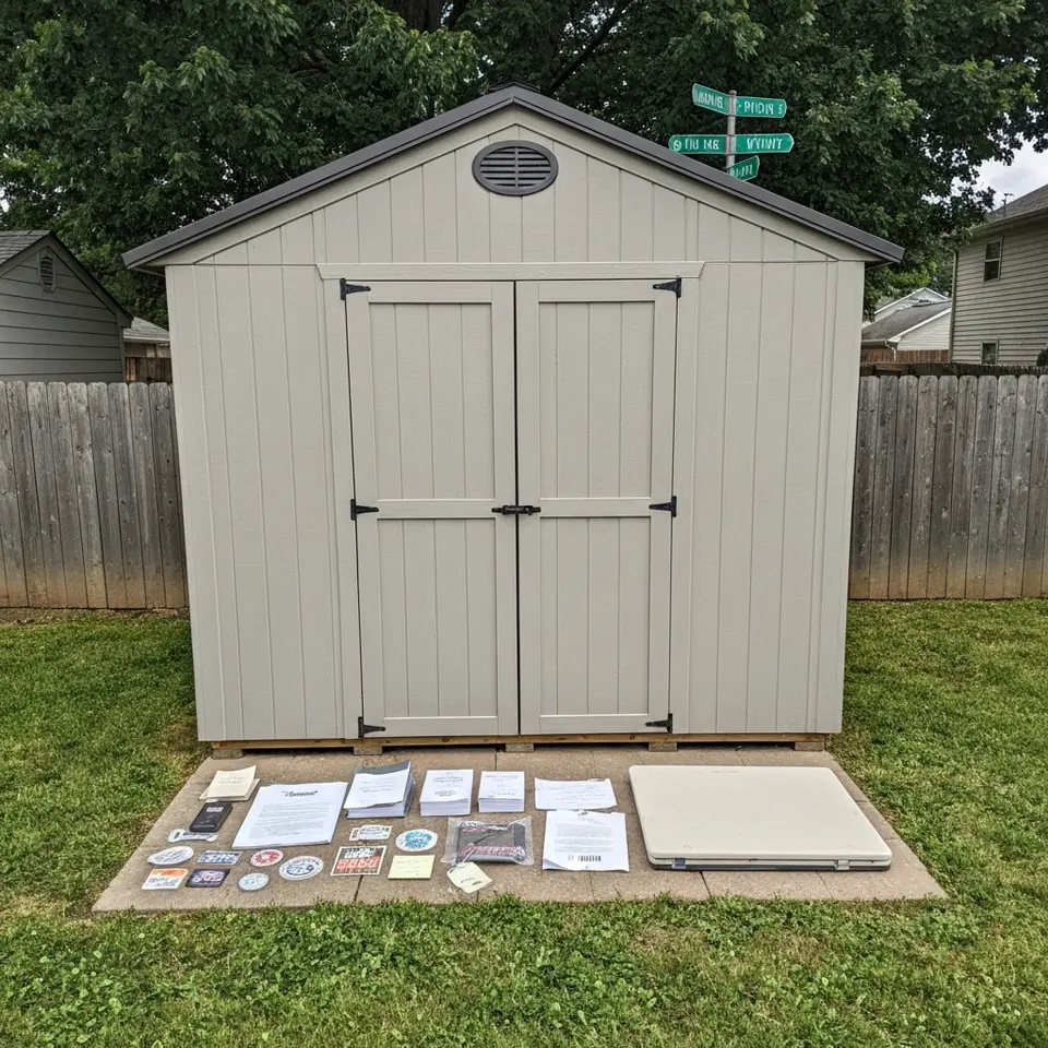 8 x 10 Backyard Storage Shed with Floor - фото 1