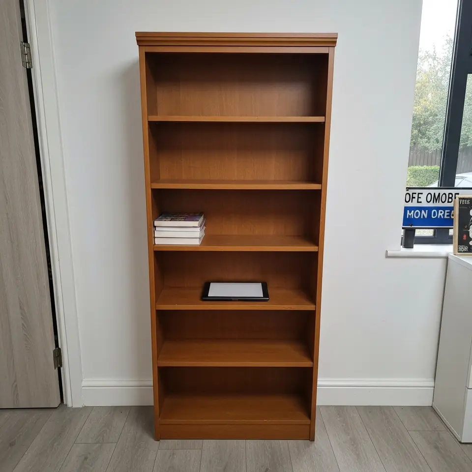 Tall white bookcase, clean shelves, collection from Bournemouth - фото 1