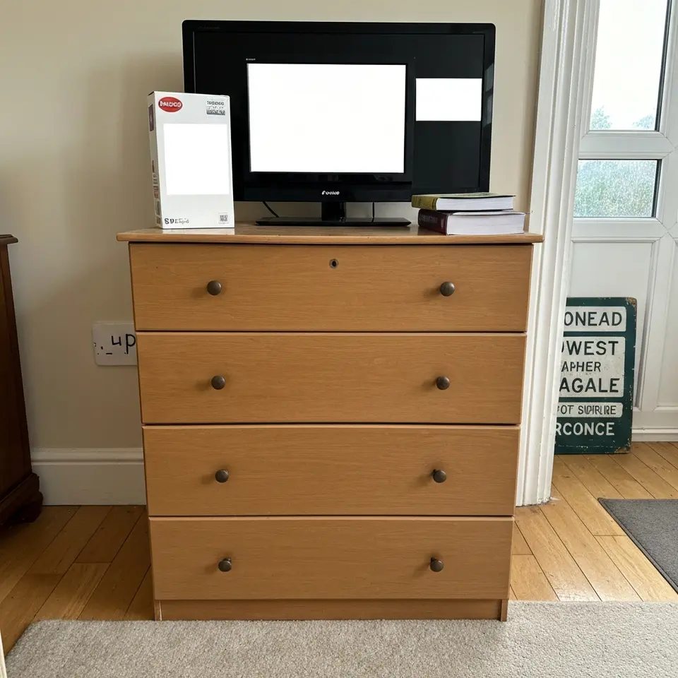 White chest of drawers, six drawer unit, good practical condition - фото 1