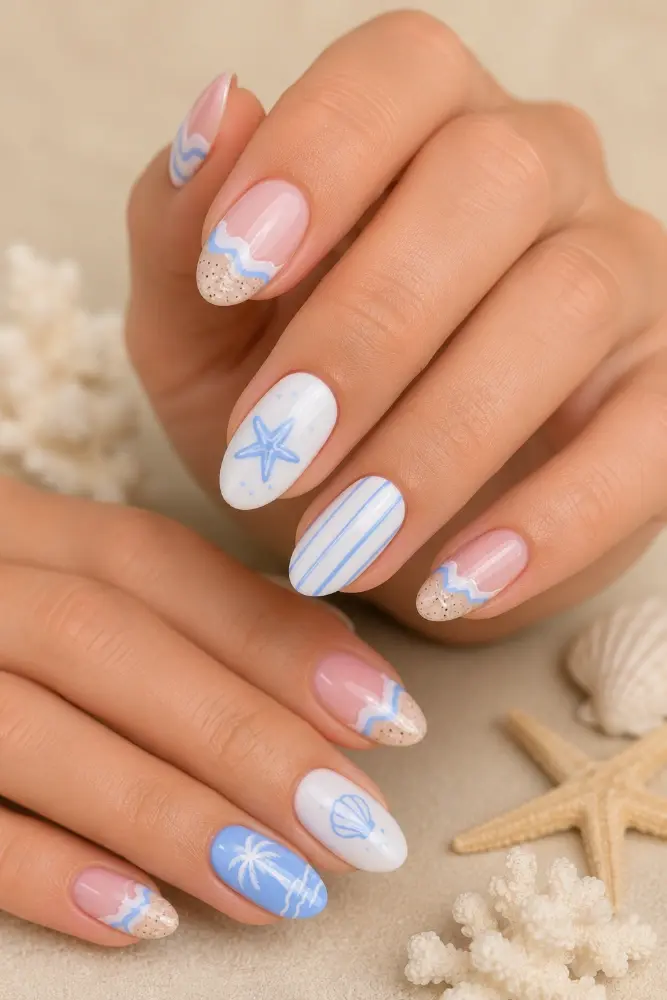 Pastel Blue Nail Polish for Beach-Inspired Nail Ideas - фото 3