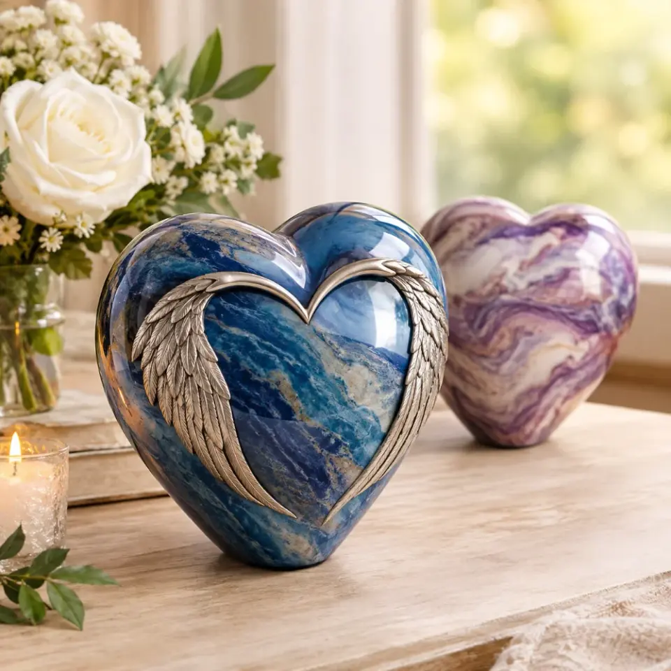 Heart Cremation Urns for Human Ashes – Meaningful Memorial D - фото 1