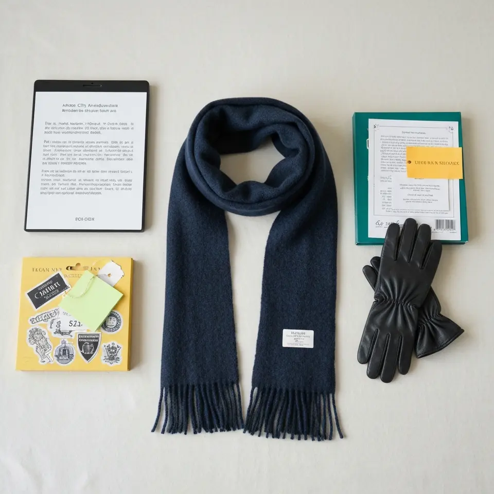 Cashmere Scarf and Leather Gloves Gift Set - фото 1