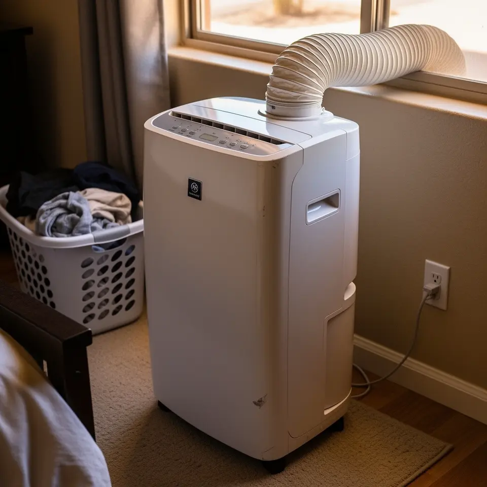White Portable AC Unit, Used One Summer, Moving Sale 1708-2 - фото 1