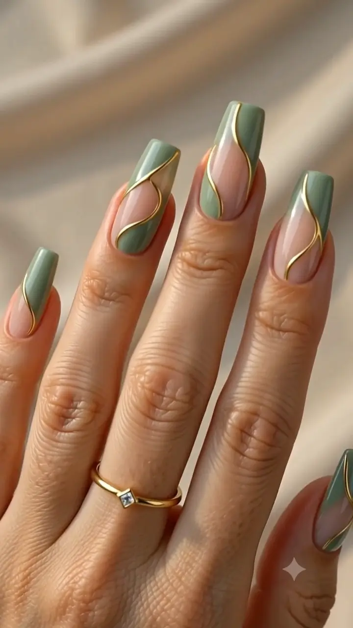 Looking for classy nail inspiration? Sage green - фото 1