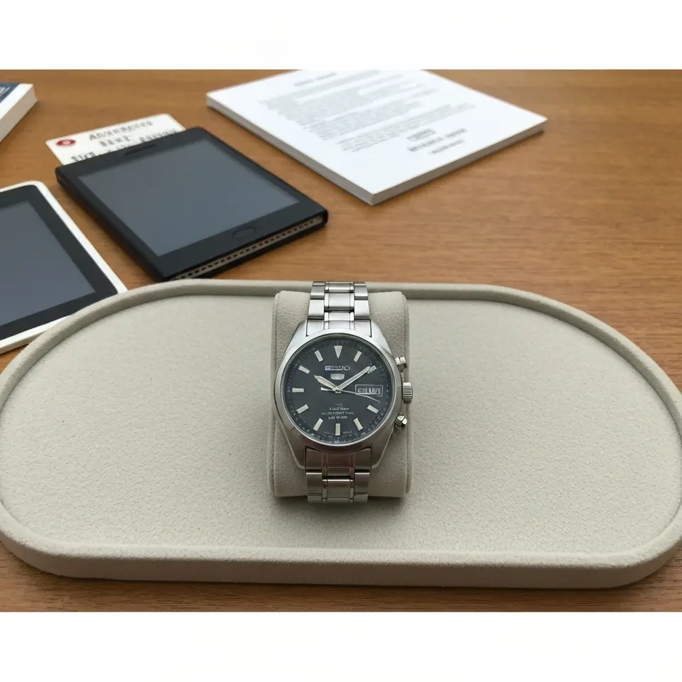 Seiko 5 Automatic Men's Watch with Stainless Bracelet - фото 1
